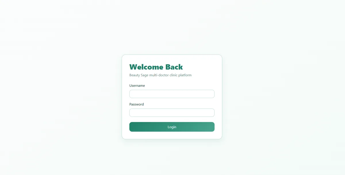 Clinic platform sign-in screen