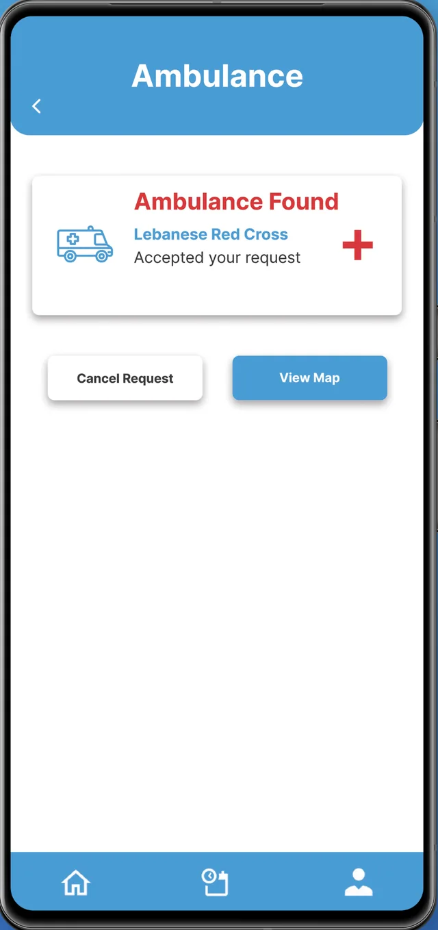 HMS Healthcare: ambulance found and accepted the request